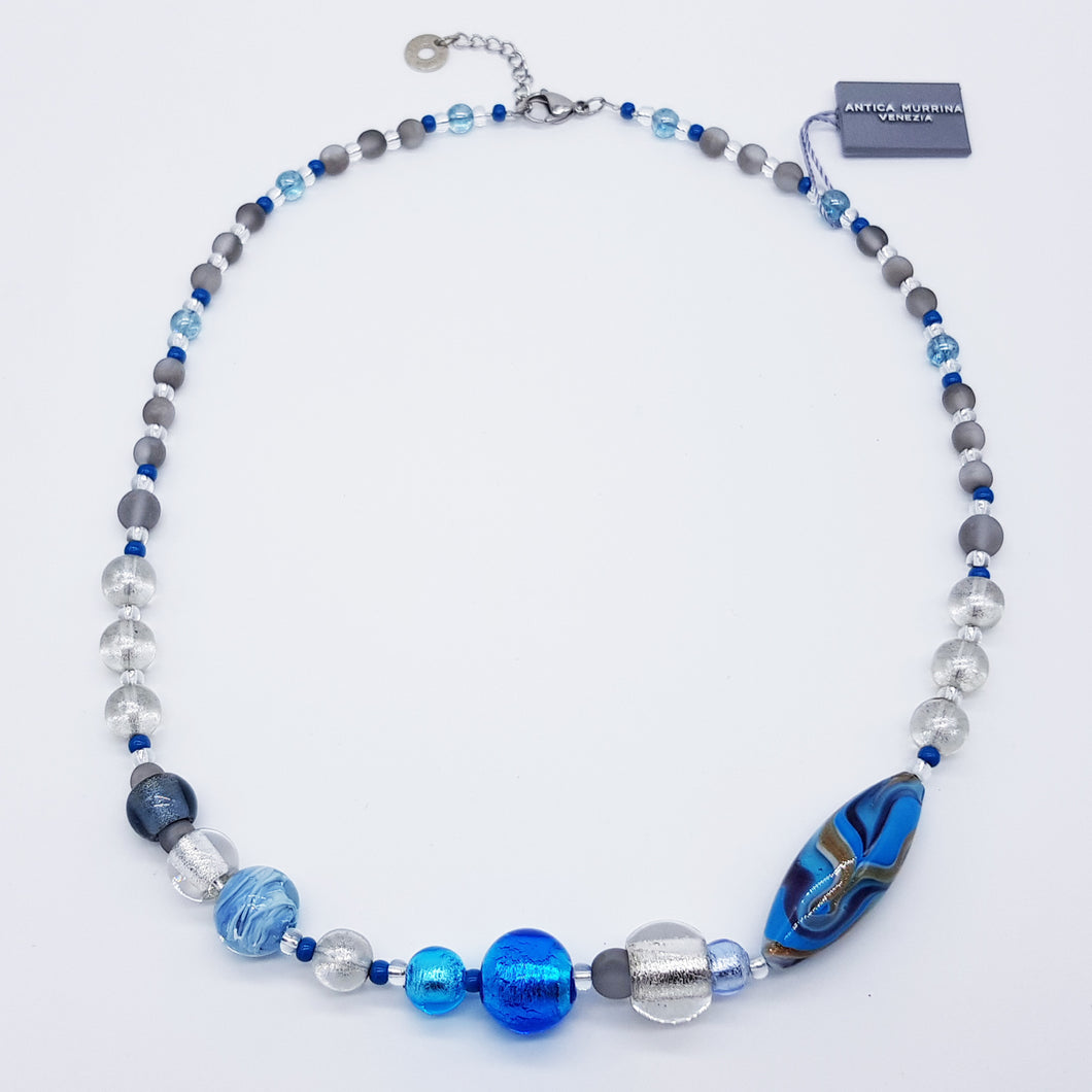COLLANA ROSE GIROCOLLO AZZURRO TURCHESE - Necklace turquoise blue
