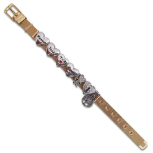Carica l&#39;immagine nel visualizzatore di Gallery, MAGNOLIA - Bracciale componibile base maglia milano dorata e charm cuore Mamma, cuore Papà, cuore T.V.B., cuore Sisters, Love, cuore lucchetto e albero della vita

