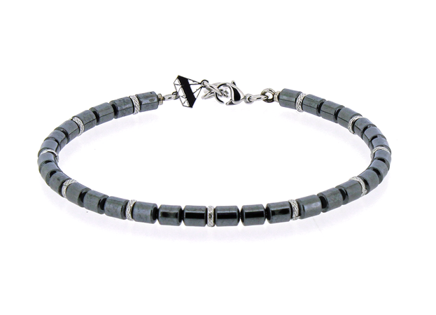 H2ON -  Bracciale in acciaio e pietre naturali EMATITE