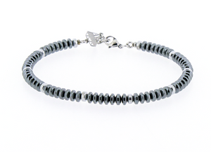 Bracciale in acciaio e pietre naturali EMATITE