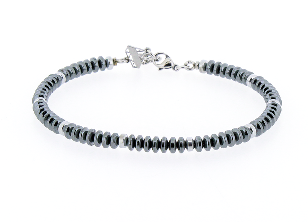 Bracciale in acciaio e pietre naturali EMATITE