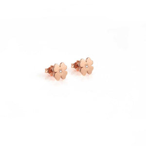 Orecchini, Quadrifogli Rose Gold Sparkling
