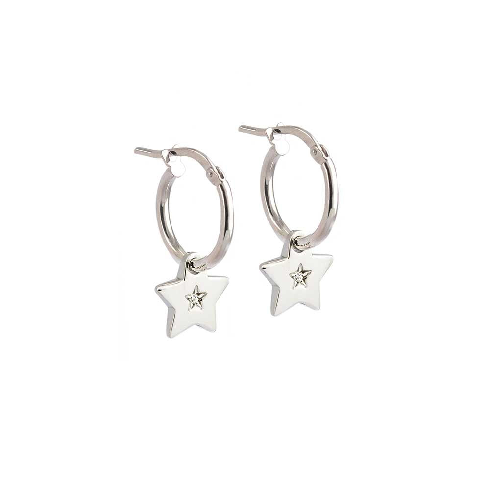 Orecchini Mini Creole, Stelle Sparkling