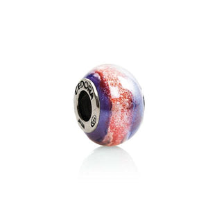 CHARM IN ARGENTO E VETRO DI MURANO INTENSITÀ DI VIOLA