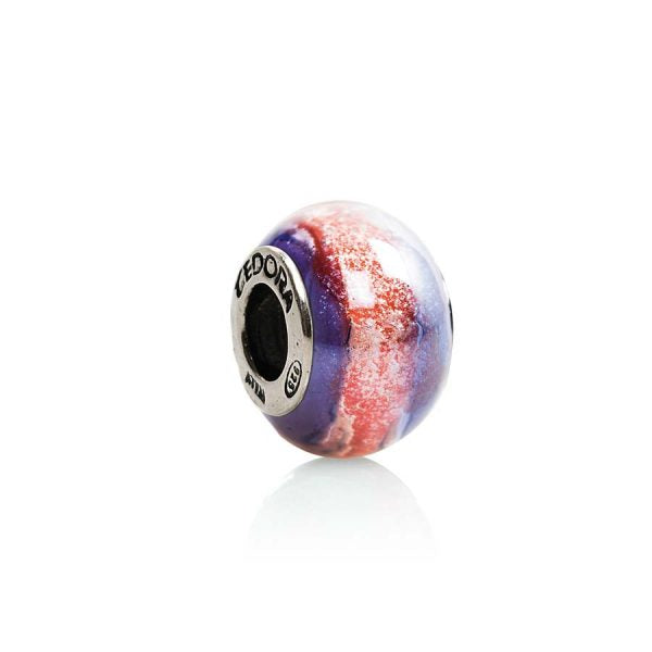 CHARM IN ARGENTO E VETRO DI MURANO INTENSITÀ DI VIOLA