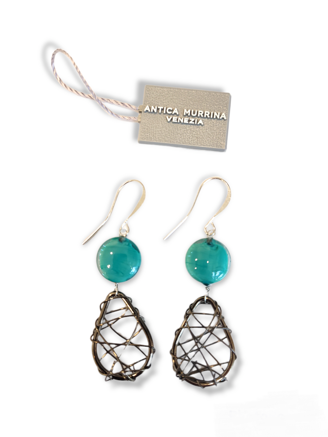 ORECCHINI NATURAL CIRCLE SUMMER VERDE E GRIGIO - Earrings Green & Grey