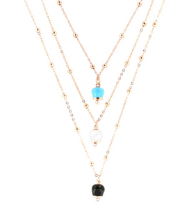 BYSIMON - Collana con campanelle pendenti bianco, azzurro e nero
