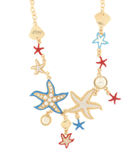 Carica l&#39;immagine nel visualizzatore di Gallery, BYSIMON - Collana con stelle marine, conchiglie, coralli - collezione Santorini
