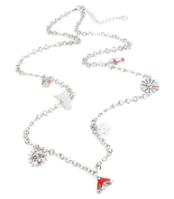 Carica l&#39;immagine nel visualizzatore di Gallery, BYSIMON - Collana con charms siciliani, vulcano Etna, ruota carretto e fiori
