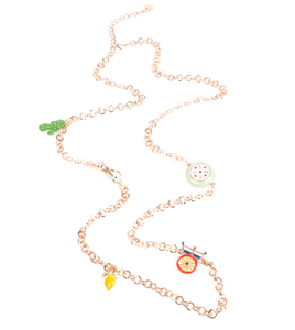 BYSIMON - Collana con charm siciliani, coffa, corno portafortuna, cassata.