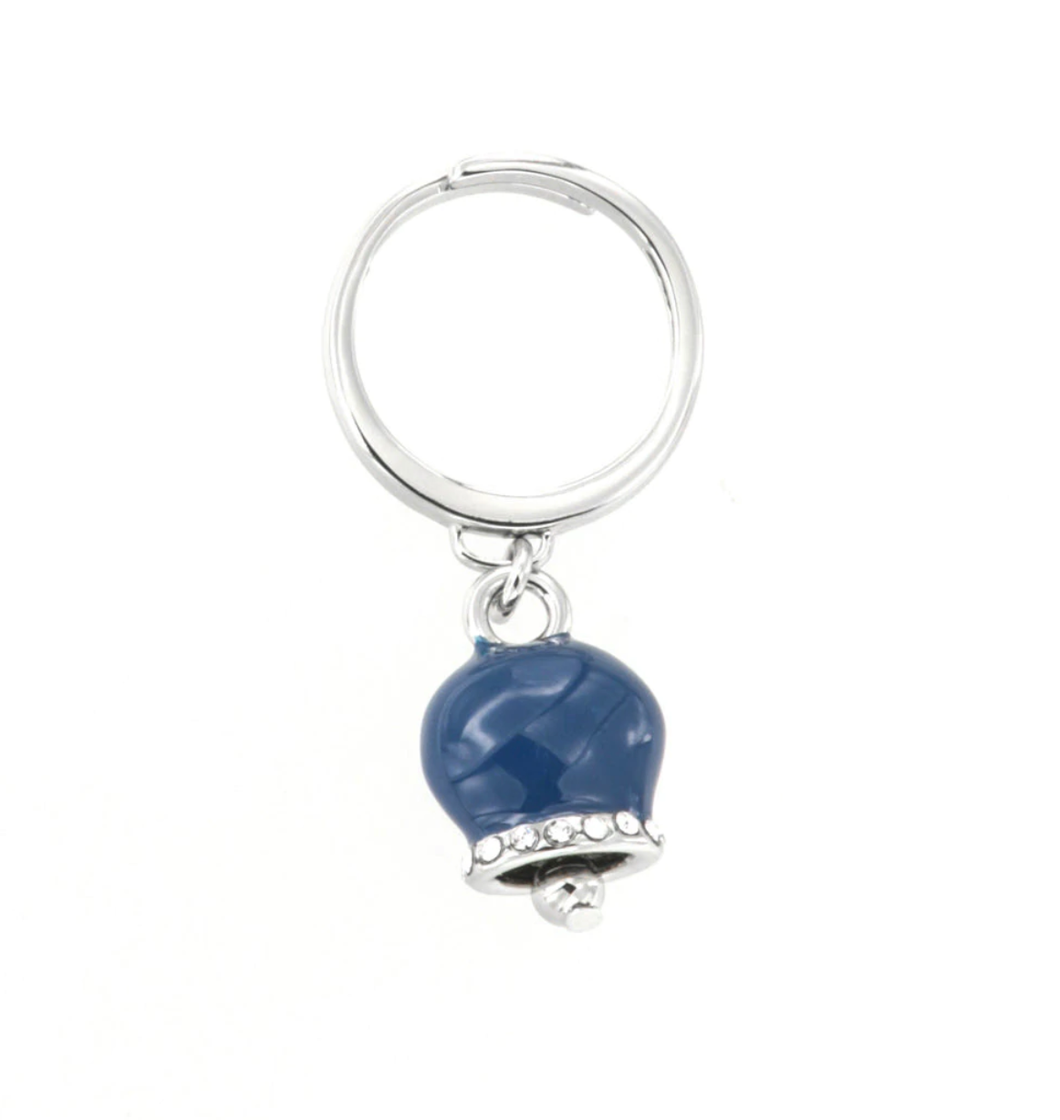 BYSIMON - Anello con campanella portafortuna, impreziosita da smalto blu e cristalli