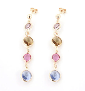 BYSIMON - Orecchini in Argento 925 con cristalli multicolore pendenti