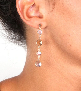 BYSIMON - Orecchini in Argento 925 con cristalli multicolore pendenti