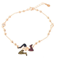Carica l&#39;immagine nel visualizzatore di Gallery, BYSIMON - Bracciale in Argento 925 con ciondolo trinacria siciliana, impreziosita da zirconi multicolore su base brunita
