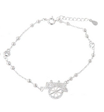 Carica l&#39;immagine nel visualizzatore di Gallery, BYSIMON - Bracciale in Argento 925 con ciondolo carretto siciliano, impreziosito da zirconi bianchi
