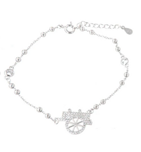 BYSIMON - Bracciale in Argento 925 con ciondolo carretto siciliano, impreziosito da zirconi bianchi