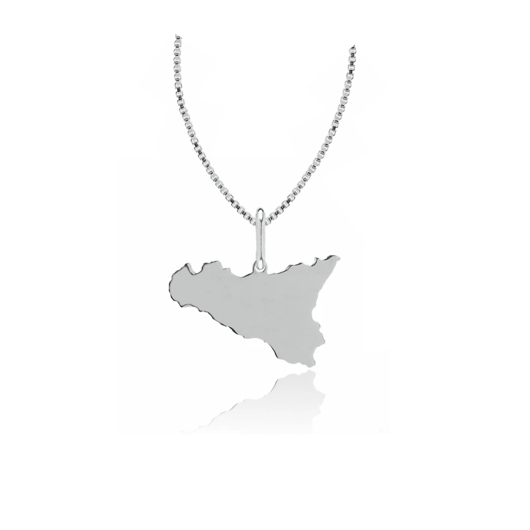 My Sicily gioielli - Collana in argento con Sicilia pendente