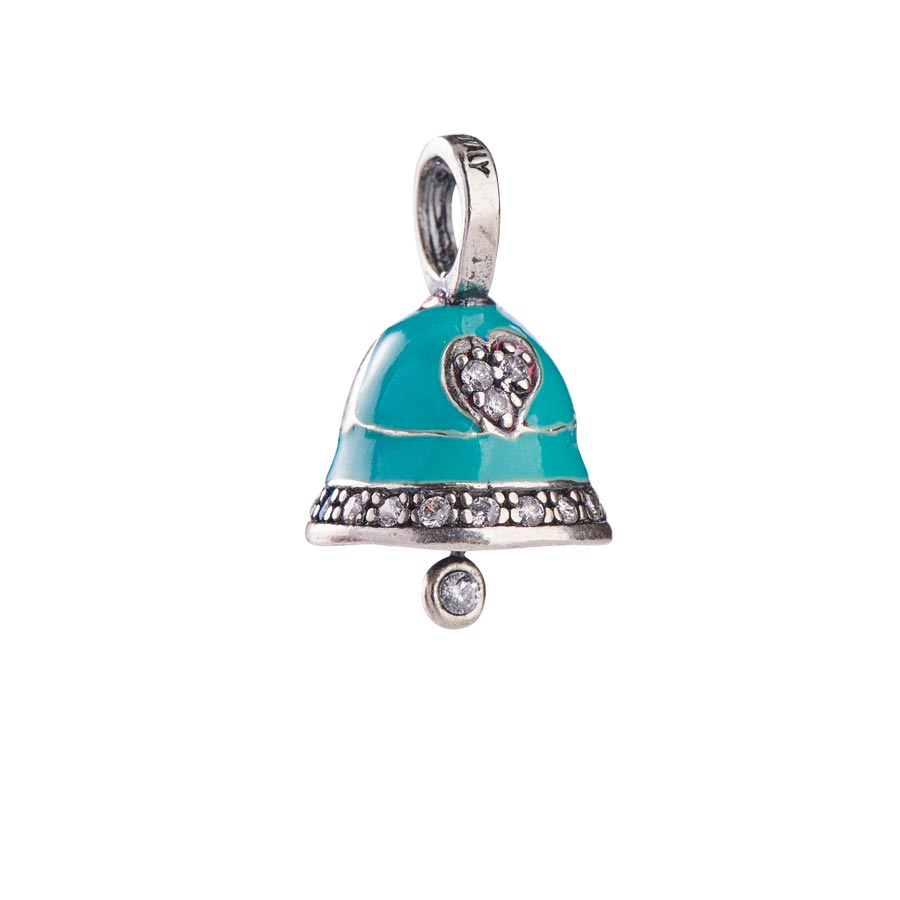 CHARM IN ARGENTO CAMPANELLA PORTAFORTUNA
