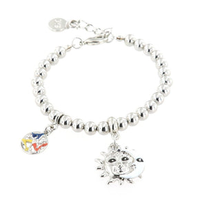 BYSIMON - Bracciale con ciondolo trinacria sole e luna