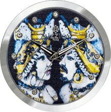 Carica l'immagine nel visualizzatore di Gallery, MIZZICA Time - Orologio con simbolo tipico siciliano Il Moro quadrante stampato e maglia milano – MC112 - Clock with typical Sicilian symbol
