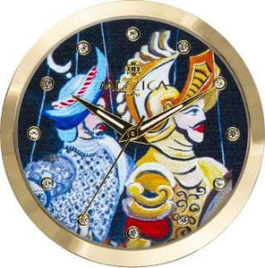 MIZZICA Time - Orologio con simbolo tipico siciliano I Pupi quadrante stampato – MB111 - Clock with typical Sicilian symbol The Puppets