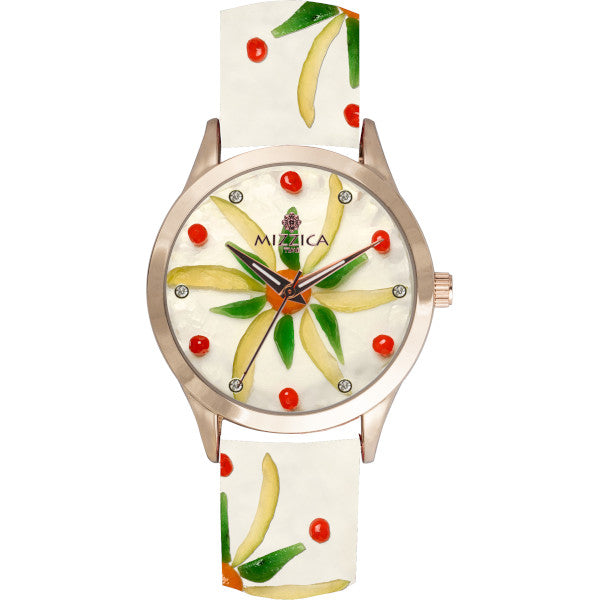 MIZZICA Time - Orologio con simbolo tipico siciliano La Cassata quadrante stampato – MB129 - Clock with typical Sicilian symbol