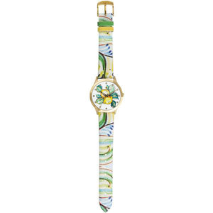 MIZZICA Time - Orologio con simbolo tipico siciliano I Limoni quadrante stampato – MB104 - Clock with typical Sicilian symbol The Lemons