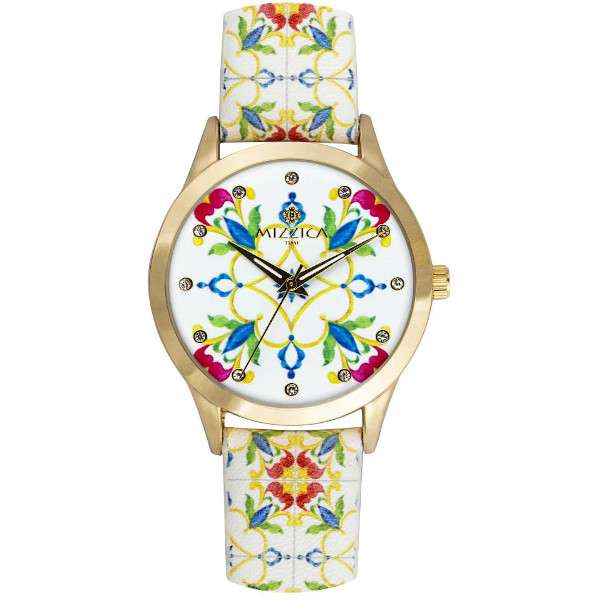 MIZZICA Time - Orologio con simbolo tipico siciliano Keramos quadrante stampato – MB106 - Clock with typical Sicilian symbol Keramos
