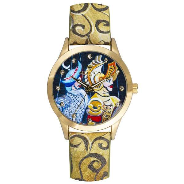 MIZZICA Time - Orologio con simbolo tipico siciliano I Pupi quadrante stampato – MB111 - Clock with typical Sicilian symbol The Puppets